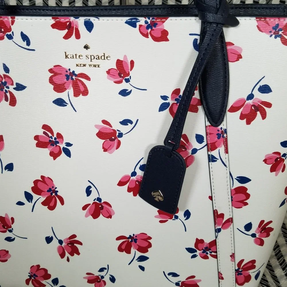 MAKE AN OFFER kate spade Cara Garden Toss Multi Floral New White Condition NWT - Picture 6 of 14
